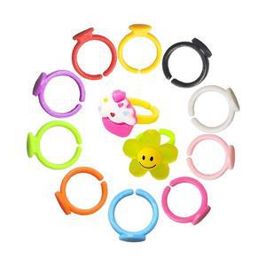 100개) 컬러 대용량 반지대 어린이 유아 색깔 컬러 반지 만들기 diy 재료 플라스틱반지 키즈링
