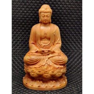 목각부처상 아미타불 측백나무 회양목 조각 사자목제노송나무목각 높이 중국 부처님상 행운의