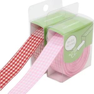 국산 체크 체크무늬 리본 리본끈 25mm 9m 포장용 선물용