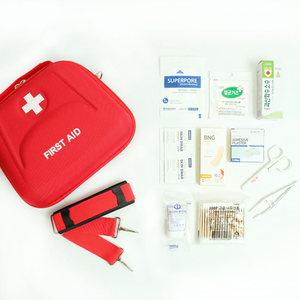 휴대용 구급가방 10종 약품세트 응급키트 레드 가정용 구급함 구급파우치 차량용