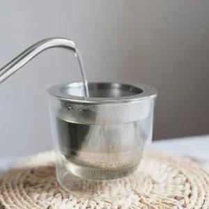 킨토 LT 거름망 티백컵 내열유리 이중컵 260ml