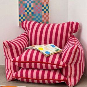 핑크 편한 1인용 소파 스트라이프 쇼파 초대형 인테리어 패브릭