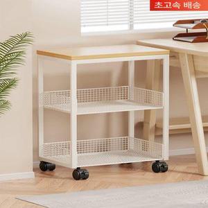 트롤리 책상밑 책장 정리함 선반 철제 책꽃이 흰색