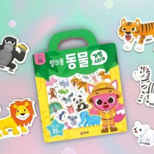 핑크퐁 아기상어 가방스티커 동물 v2 한글 놀이학습 스티커북 소근육발달 붙였다 떼었다