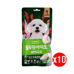 풀무원 아미오 자연담은 간식 닭고기 육포 칼슘PLUS 50g x 10개