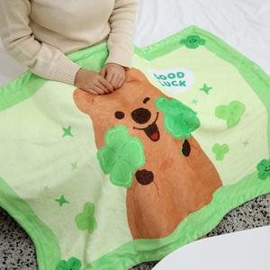 키키쿼카 양면 양털 행운 담요 굿럭 극세사 무릎 담요