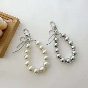 고급 고급 가방 키링 메탈 뱀줄 블랙 케이스 에어팟 진주 고급 실버 블랙 메탈 차키