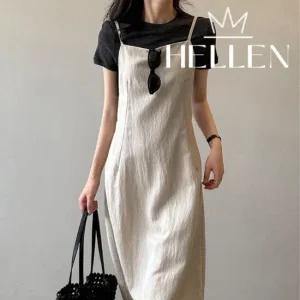 [헬렌] 데일리 레이어드 뷔스티에 나시 원피스 리스심플롱OPS B-459
