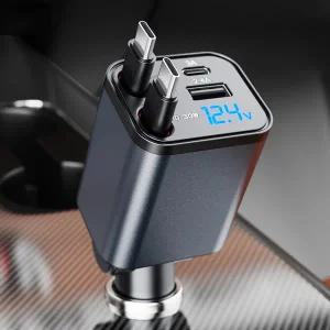 [몬스터라이트] 엑셀 차량용 시거잭 고속 충전기 릴타입 동시4대 C타입