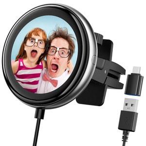 DS-4B USB 포트 가 있는 유선 카플레이 차량용 PSUPHN 무선 어댑터, APP, 자동차 포토 프레임, 음악 앨범 커버, 시계로 제어되는 다기능 화면이 iOS 10+에서 지연 시간 없음