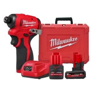 밀워키 M12 BLIDRC-5252C 충전 임팩 드릴 12V 고출력 배터리 2개 세트