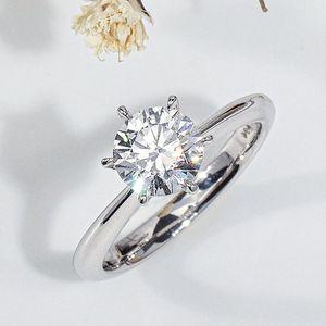 1캐럿 랩 다이아 백금 플래티늄 반지 화이트 솔리테어 6프롱 결혼 예물 웨딩 프러포즈