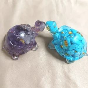 5cm 원석 크리스털 스톤 거북이 자수정 블루 터키석