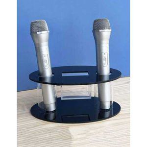무선마이크 거치대 받침대 아크릴 홀더 보관함 검은색