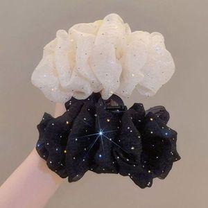 큐빅 주름 헤어 집게핀 X2개 대형 빅사이즈 헤어핀