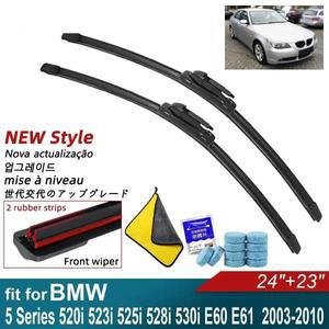 2003-2010 BMW 5 시리즈 520i 523i 525i 528i 530i E60 E61 전면 후면 윈드 스크린 와이퍼 용 이중 고무 자