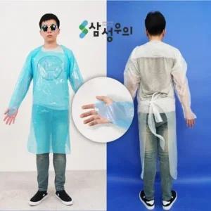 비닐AP가운 코로나방역 위생 오염방지 병원방문용 김장앞치마