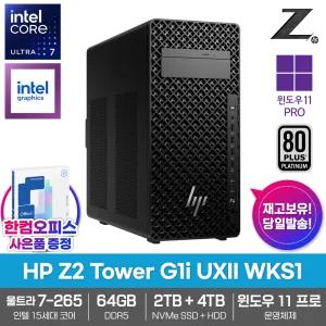 HP Z2 타워 G1i UXII WKS1 AI 워크스테이션 64GB SSD2TB HDD4TB 울트라7 265 윈도우11PRO 700W 전문가용