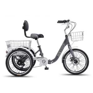 삼륜 자전거 바구니 짐칸 장보기 어르신 성인용 운반