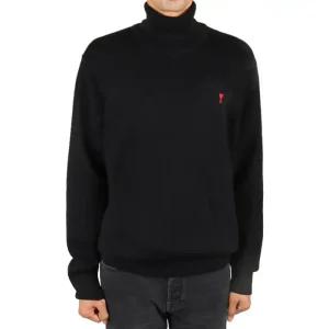 아미 25FW 남성 하트로고 울 터틀넥 블랙 HKS827 001 009
