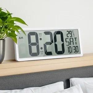 고품질 대형무선벽시계 건전지 벽걸이디지털 거실시계 무소음LED 전자인테리어 LED벽시계 (WFJHITA)