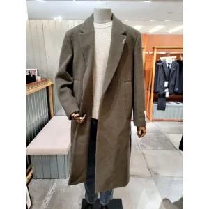 [갤러리아] 23 F/W 본 그레이 울캐시미어 부클원단 쎄미오버핏 코트 BN3WHA583GY