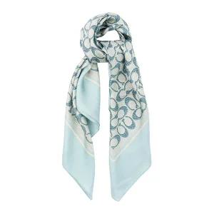 코치 텍스쳐드 시그니처 프린트 실크 스카프 C2755 LIGHT BLUE