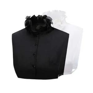 플리츠 레이스 하이넥 페이크카라 이쁜 가짜 카라 면레이스넥케이프 넥케이프칼라 니트넥케이프