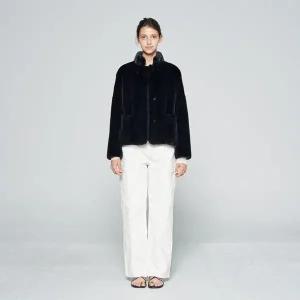 [사바티에](강남점)슬라이트 쉬어드 밍크 자켓_BK (J12110SS)