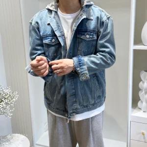 [모노폴로지][오늘출발]청자켓코디 남자가을코디 데님자켓 후드탈부착 오버핏청자켓 후드청자켓 빈빈티지