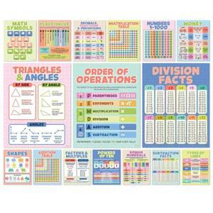 초등학교, 중학교, 고등학교를 위한 S O 교실 수학 포스터, 작업 공간을 차트 및 제품 전단지, 학습 화폐 표지판, 코너 장식, 통계 용품, 16PC