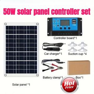 태양광 패널 컨트롤러 키트 휴대용 보조 배터리 12V DC 충전기 차량용 휴대폰 태양 에너지 구동
