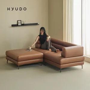 [11월 5% 겨울맞이 특별가] 휴도 시간의 동백 1920 모듈형 3인용 천연 면피 가죽 소파 (쿠션제공)