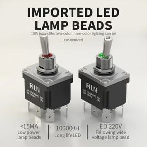 전원 로커 토글 스위치 방수 커버, 2 색 LED SPDT DPST 20A, 12V, 110V-220V