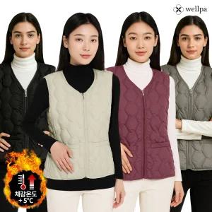 2025년 FW 겨울 웰파 여성데일리웰론패딩브이넥경량베스트 보온성 레져 등산 아웃도어 작업복 단체복 4칼라