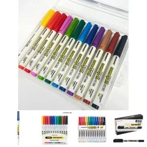 네임펜 12색 세트 하드케이스 패키지/유성/사인펜/문구/사무실/필기구/학생/다용도/멀티/색상/플라스틱/종
