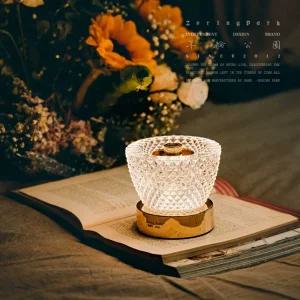 크리스탈 무드등 미니 단스탠드 램프 인테리어 조명 조명 - 투명화이트(터치스위치)