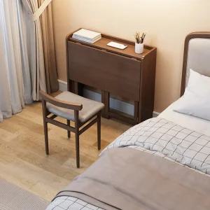 원목 접이식 책상 원룸 자취방 공간 활용 공부 테이블 책상 (83CM) - 월넛