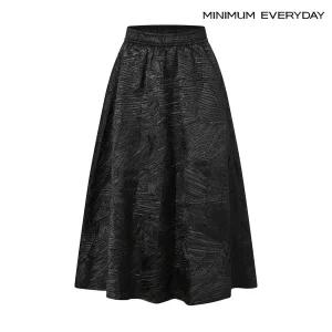 [롯데백화점]미니멈 [미니멈 에브리데이]자가드 밴딩 플레어 롱 스커트 (EB3WH011D)