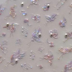 전통 자개 한국 기념품 재료 나전칠기 젤네일 홀로그램 자개장 스티커 아트 네일 데코