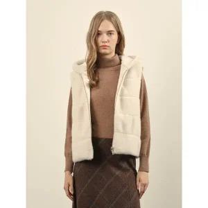 갤러리아 올리비아로렌 인조 퍼 후드 베스트 VOBJF4W9321