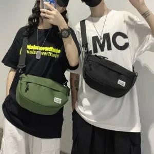 캐주얼 미니 반달 남여공용 커플 크로스백 힙색 슬링백