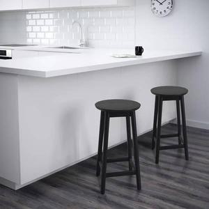 이케아 레브스텐 바스툴 조리대높이 블랙 지름33x62cm 라운지체어 벤치 보조의자