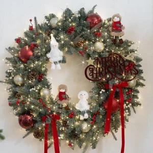 /플라워트리 크리스마스 리스 벽장식 레드벨벳 80cm 소품 데코 문