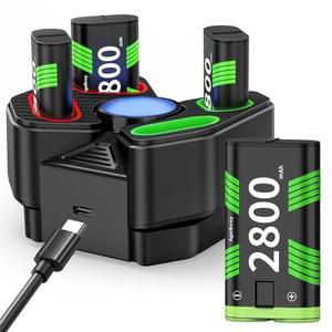 Xbox One용 배터리 팩, 4 x 2800mAh 고속 충전소가 있는 대용량 배터리 팩 업그레이드, Xbox One 시리즈 X/S/Xbox One/X/S/Elite의 경우 Xbox 충전식 배터리 팩은 최대 48시간 지속됩니다