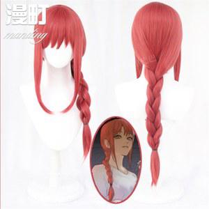 선물 전기 로즈 남자 할로윈 놀이 역할 합성 75CM 가발 헤어 레드 마키마 프레