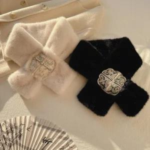 여성 겨울 퍼목도리 한복목도리 혼주 결혼식 한복코디