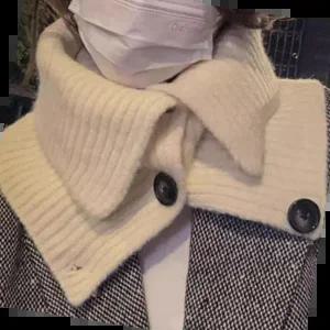 니트넥워머 (헨리제이에스) 여성 패션 단추 니트 넥워머 방한용