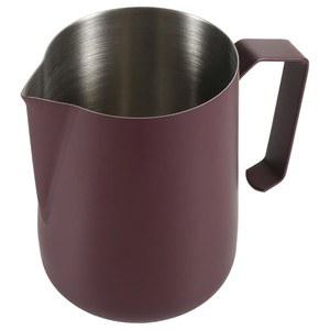 밀크 프로팅 피처, 450ml/15.2온스 에스프레소 스팀 피처, 라떼 아트용 스테인리스 스틸 밀크 프로더 스티머 컵 (보라색)