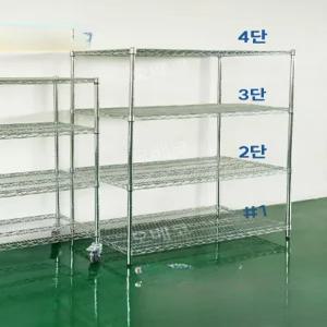 물류창고선반 중량랙 트롤리 바퀴 4층 메탈랙 부품진열대 스테인레스 이동식